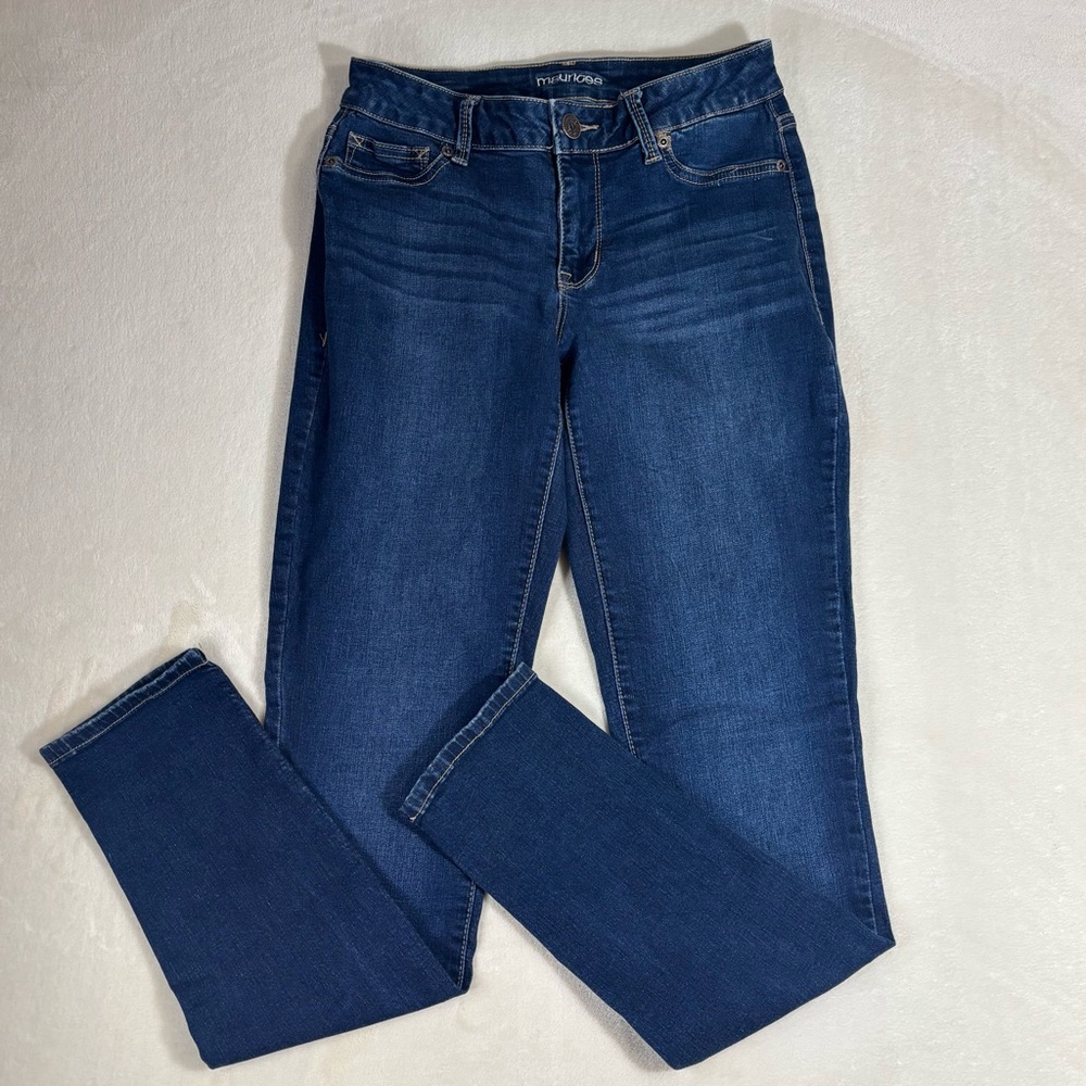 Maurices Dark Blue Skinny Jeans Size S Regular